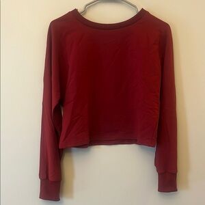 Red Long Sleeve Crop Top